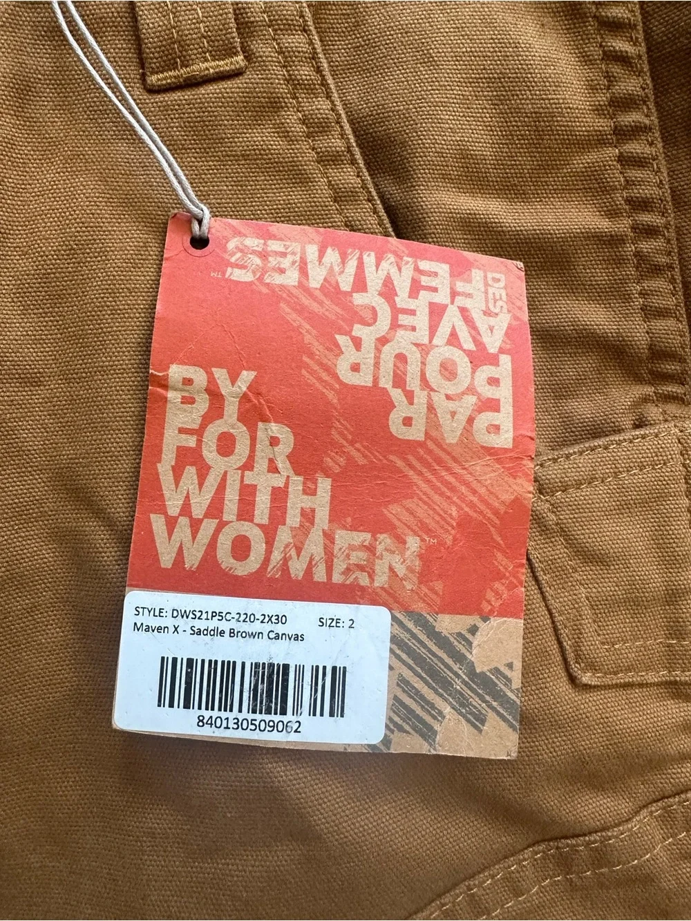 NWT Dovetail Maven X Workwear Pants - Saddle Brown Canvas - Picture 6 of 7